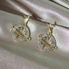 Earrings, fashionable silver needle from pearl, silver 925 sample