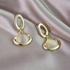 Earrings, fashionable silver needle from pearl, silver 925 sample