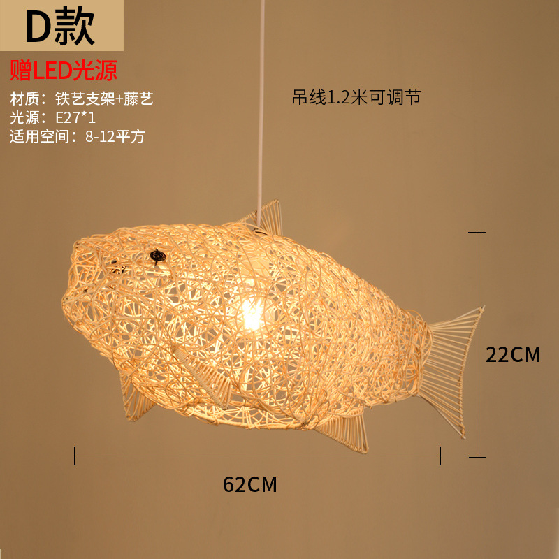 Lámpara de Techo de Mimbre de Bambú, Estilo Chino Nuevo, para Restaurante, Hotel, Hostal, Lámpara de Estilo Japonés, Pantalla de Lámpara de Arte Creativo Retro