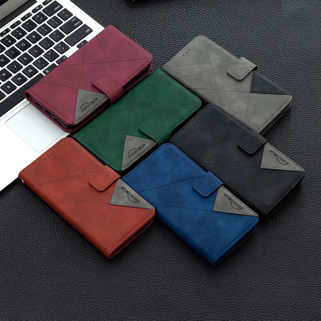 适用三星S26Pro皮套S25磨砂拼接撞色插卡钱包保护套A27棱形