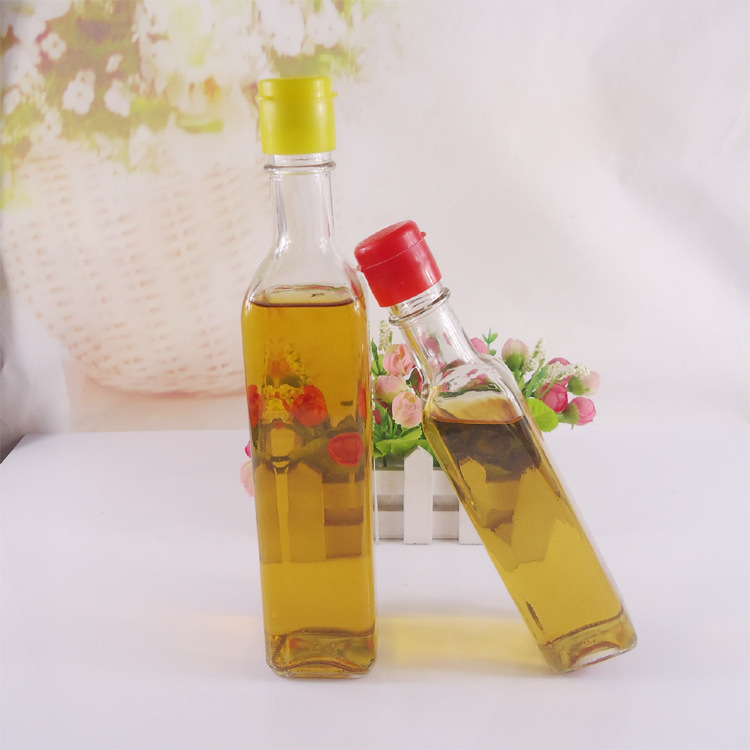 厂家直销方形250ml香油麻油玻璃瓶500ml酱油料酒瓶调味瓶橄榄油瓶