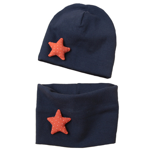 New autumn and winter children's hood, scarf and neck set, two-piece warm infant and toddler hat and neck set