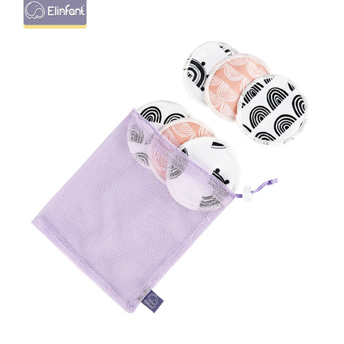 Elinfant's new anti-overflow nursing pads 10cm are more suitable for mothers, washable solid color printed nursing pads