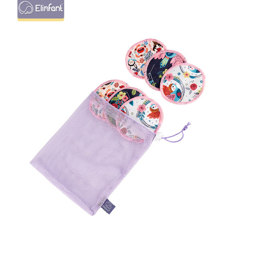 Elinfant's new anti-overflow nursing pads 10cm are more suitable for mothers, washable solid color printed nursing pads