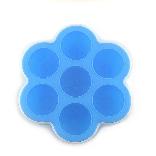 Large 7-hole silicone food supplement box with lid ice tray jelly box snack crisper silicone cake baking mold