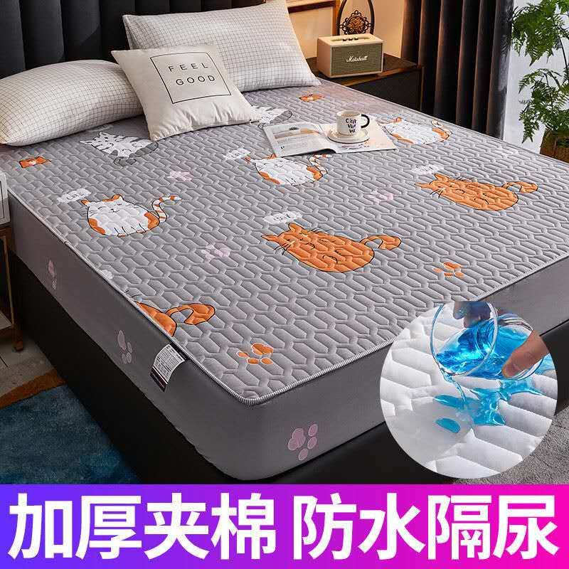 Cross-border cotton waterproof bed hat thickened urine-proof bedspread Simmons mattress protective cover cotton dust cover wholesale