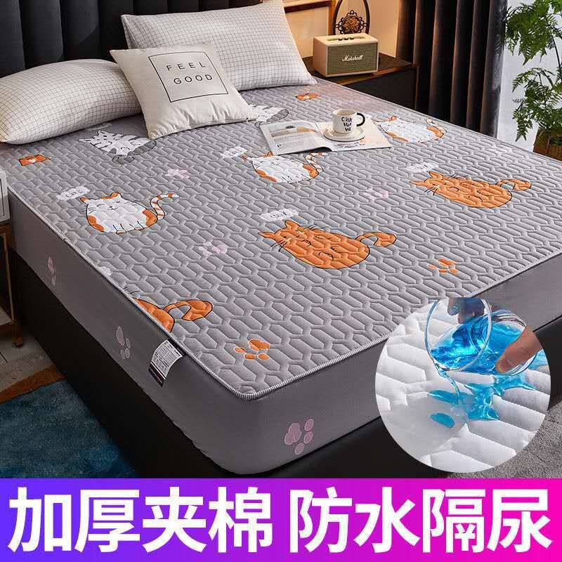 Cross-border cotton waterproof bed hat thickened urine-proof bedspread Simmons mattress protective cover cotton dust cover wholesale