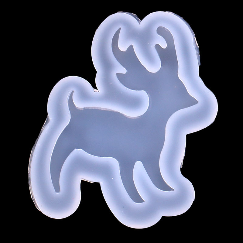 Árbol de Navidad muñeco de nieve espejo epoxi molde de silicona DIY accesorios para teléfonos móviles colgante copo de nieve ELK molde epoxi en stock