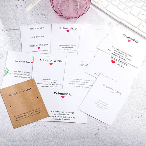Cross-border universal make a wish lucky friendship bracelet necklace card accessories packaging card paper customization