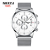 NIBOSI Men's solid steel belt with butterfly, waterproof glossy swiss watch, quartz watches