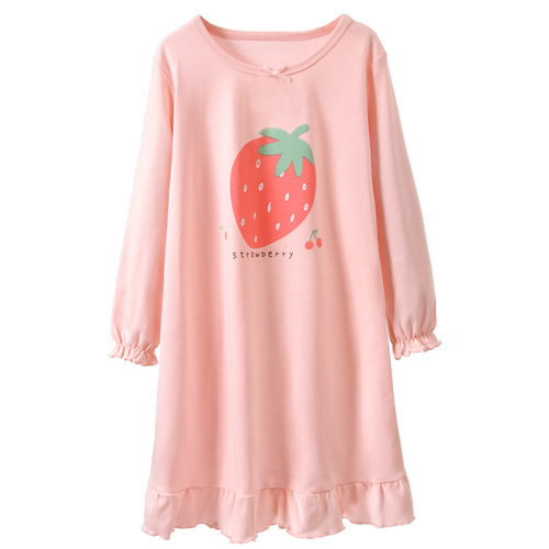 Little Girl Princess Girl Children's Cotton Long Sleeve Pajama Dress Children's Dress Spring and Autumn Children's Homecoming Suit Parent and Child Set