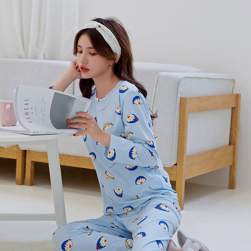 Pijamas de manga larga de las mujeres de Primavera/otoño/invierno más el tamaño de los pijamas de las mujeres de verano estilo coreano ropa de abrigo de las mujeres