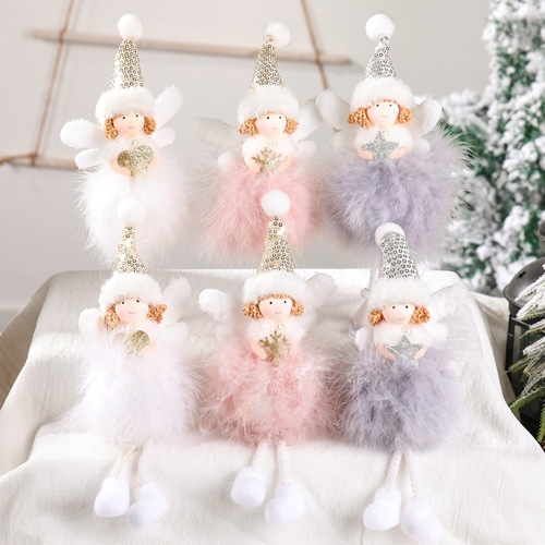 New Feather Angel Pendant Christmas Decoration Supplies Creative Christmas Tree Pendant Children's Gift