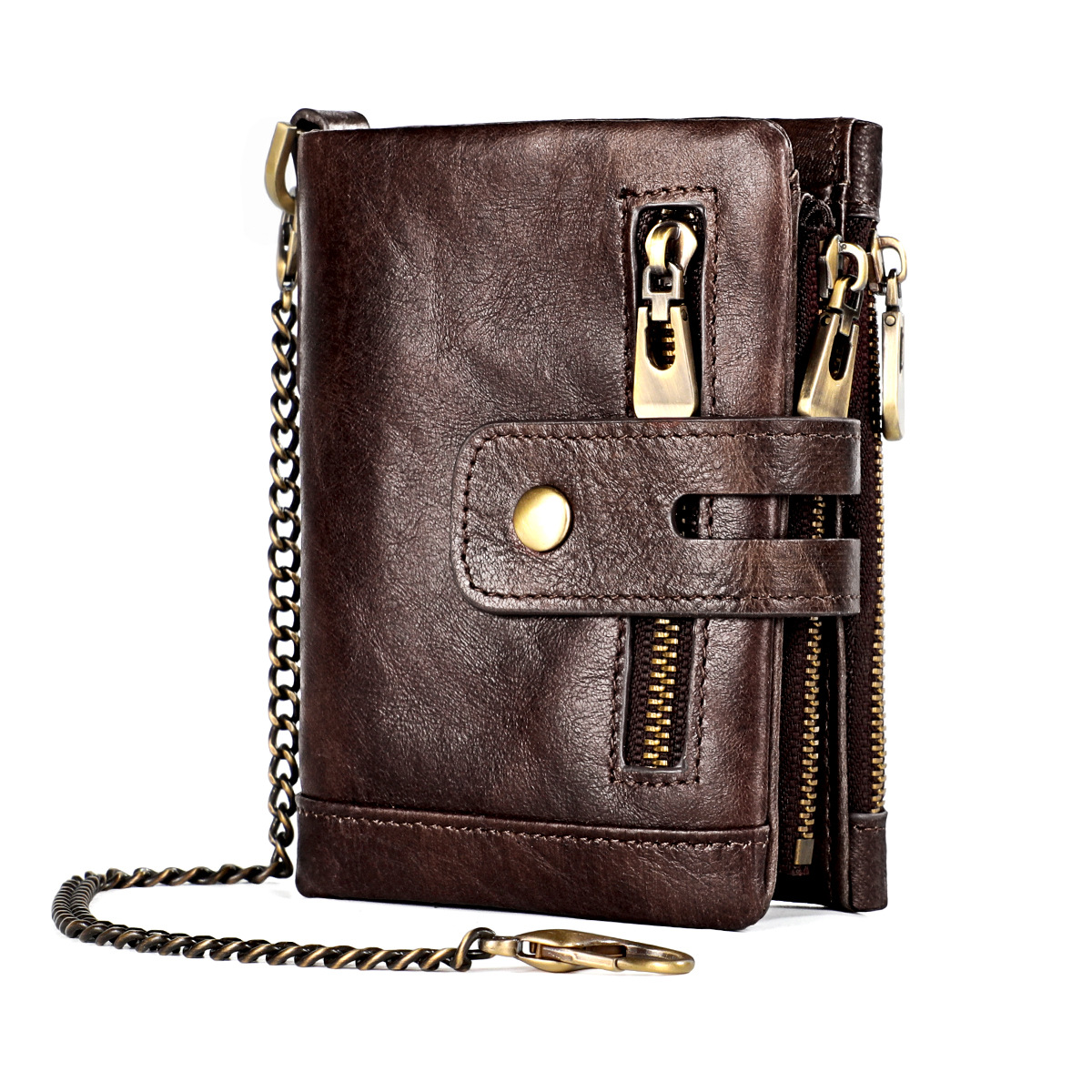 Fashionable retro universal short wallet with zipper