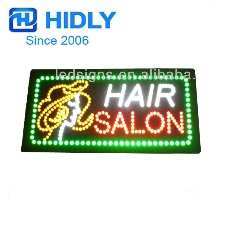 供应30*60CM美发电子招牌HAIR SALON LED招牌灯箱悬挂式多功能