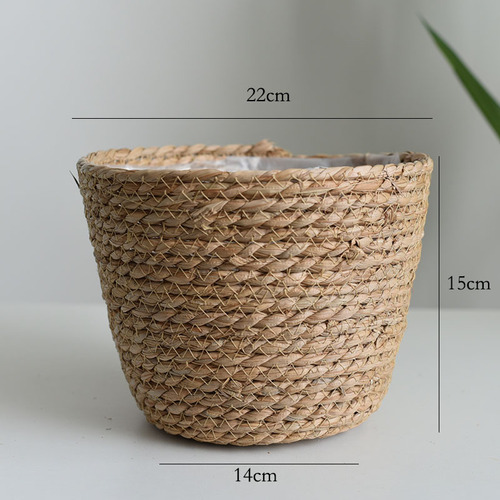 Straw flower basket flower pot potted green plant storage basket storage basket rattan woven bamboo woven flower basket