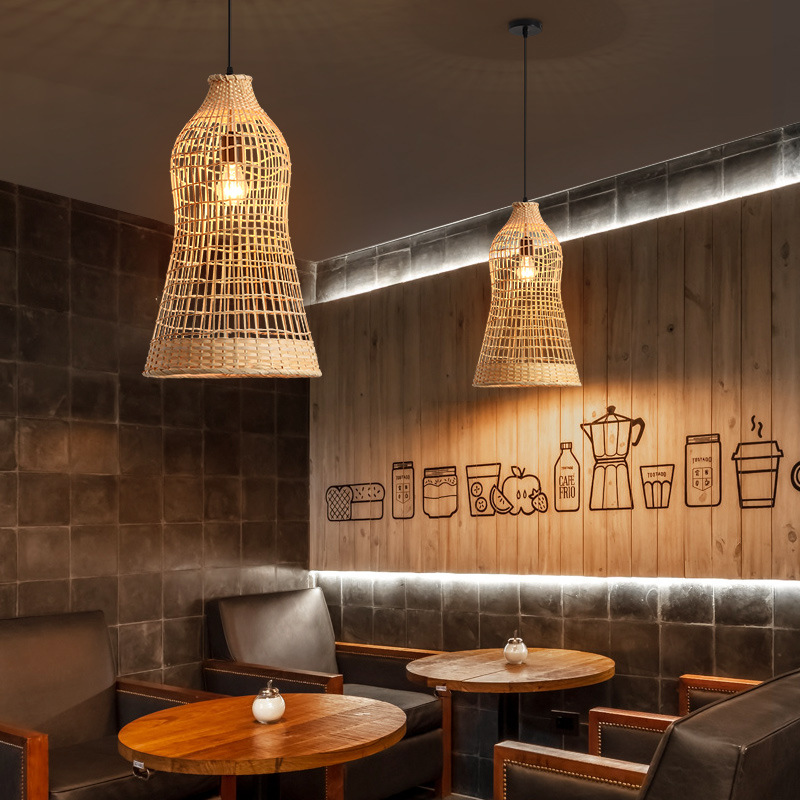 Nuevo chino olla caliente restaurante lámpara de bambú sala de té pantalla de bambú restaurante japonés restaurante linterna cama y desayuno lámpara de bambú