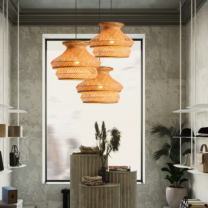 Nuevo chino olla caliente restaurante lámpara de bambú sala de té pantalla de bambú restaurante japonés restaurante linterna cama y desayuno lámpara de bambú