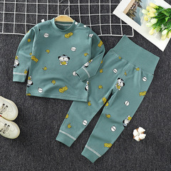 2025 新しい子供の純粋な綿の秋の服秋のパンツ下着秋と冬春スーツホーム服男の子と女の子子供服パジャマ