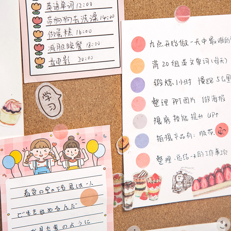 Estilo coreano ins dot cara sonriente pequeña expresión y etiqueta de papel DIY diario decoración material etiqueta de sellado