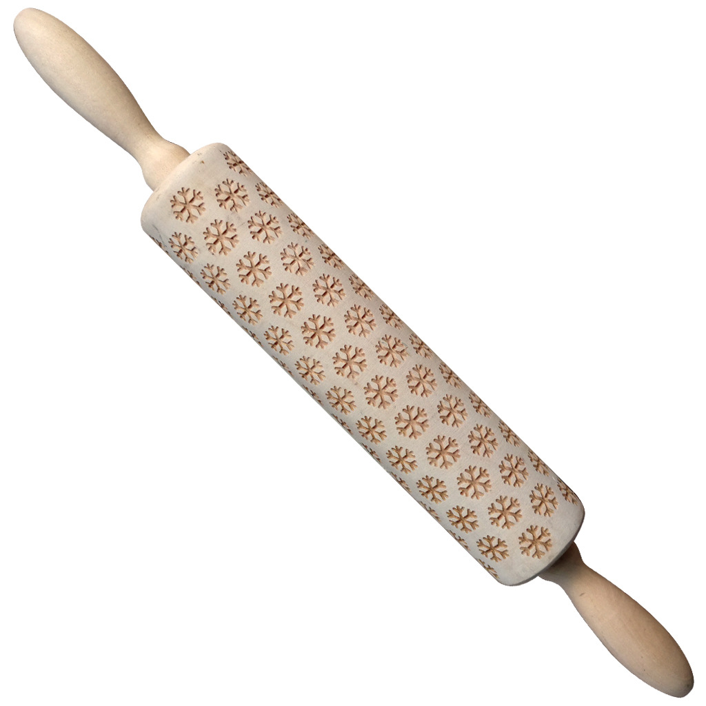 En stock Navidad ELK impresión rodillo de madera grabado láser en relieve rodillo galleta masa palo image 16