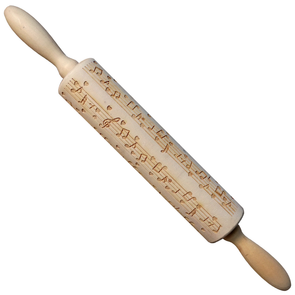 En stock Navidad ELK impresión rodillo de madera grabado láser en relieve rodillo galleta masa palo image 19