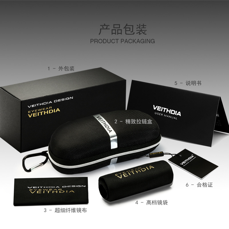 Gafas de sol, embalaje exterior, tela para espejo, bolsa para espejo, caja para espejo, tarjeta de prueba polarizada, gafas, destornillador pequeño