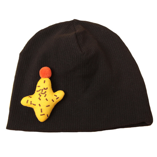 Double layer autumn and winter newborn children's hat solid color warm cotton baby hood indoor infant hat
