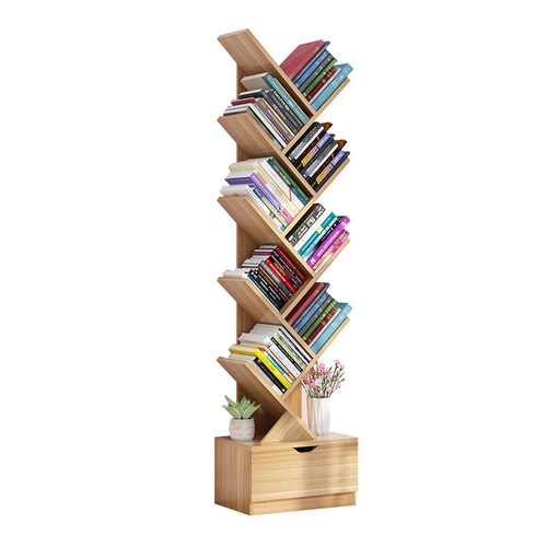 Floor-standing bookshelf household simple small bookcase simple economical student tree-shaped shelf living room