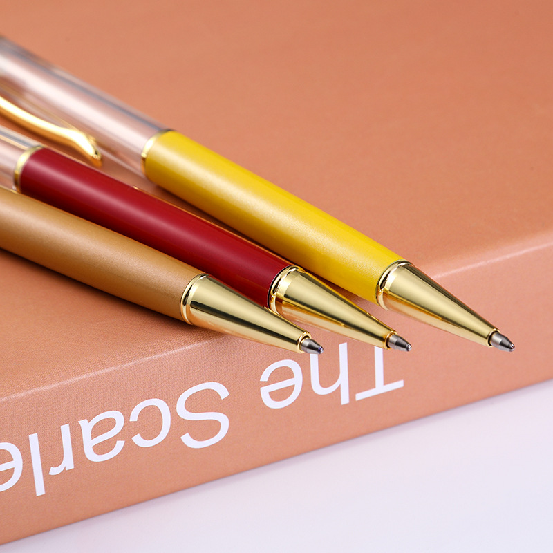 Transfronterizo japonés y coreano DIY creativo pluma de cristal vacío varilla pluma Bolígrafo De Metal pluma de aceite negocio LOGO pluma de cristal