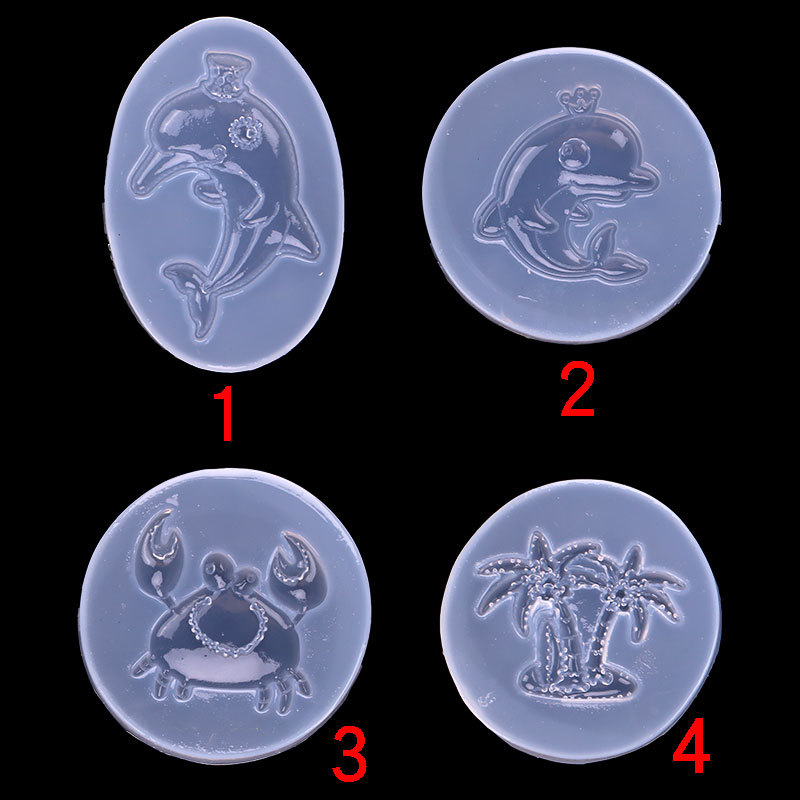 Espejo DIY cristal epoxi molde delfín cangrejo Coco versión Linda serie estilo océano epoxi decorativo molde de silicona