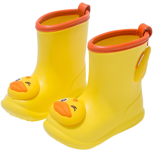 Children's rain boots new cartoon non-slip boys outdoor cute kindergarten baby rain boots little yellow duck children's rain boots