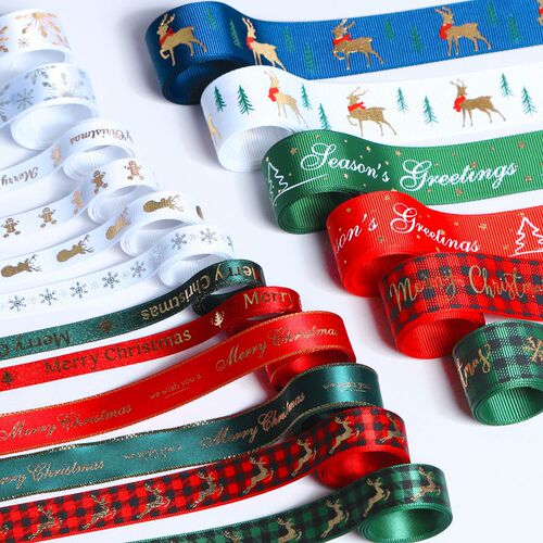 Christmas ribbon diy gift wrapping ribbon Christmas gift wrapping ribbon decoration ribbon handmade ribbon cake Christmas ribbon