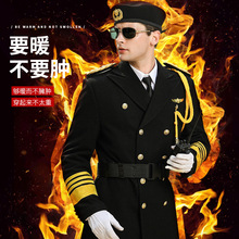 清仓特价保安大衣物业礼宾服装长款保暖加厚保安制服羊毛军大衣