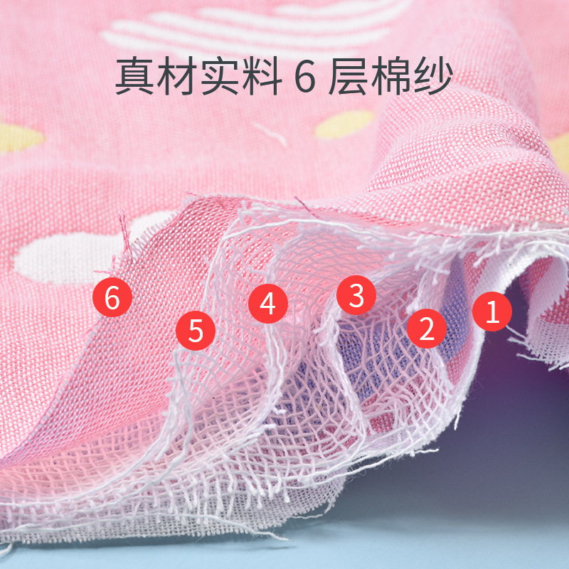 Bebé toalla cuadrada gasa de seis capas para niños Toalla de saliva algodón lavado de cara pañuelo absorbente bebé dibujos animados jardín de infantes toalla cuadrada