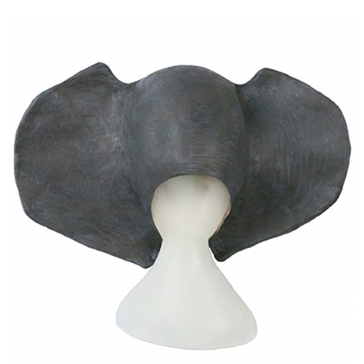 Máscara de elefante de cabeza de animal de Halloween Máscara de elefante asiático de elefante africano cos cubierta de cabeza de pescado verde máscara de hombre de pescado verde
