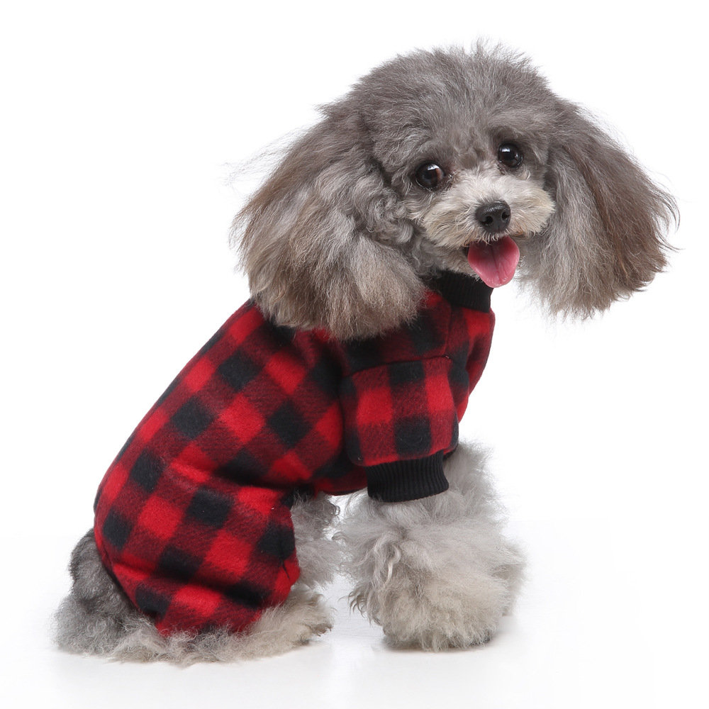 Suministros para mascotas transfronterizos ropa para mascotas leopardo estampado Polka Dot homewear para perros pequeños y medianos invierno felpa casual pijamas para perros
