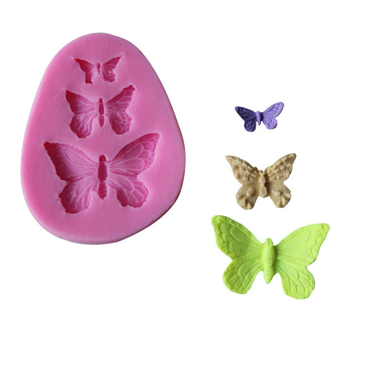 Силиконовый fondant жидкий силикон 3D форма 3 бабочка форма C056