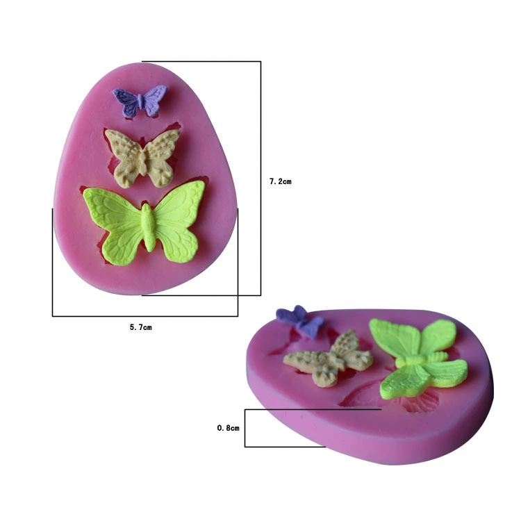 Силиконовый fondant жидкий силикон 3D форма 3 бабочка форма C056