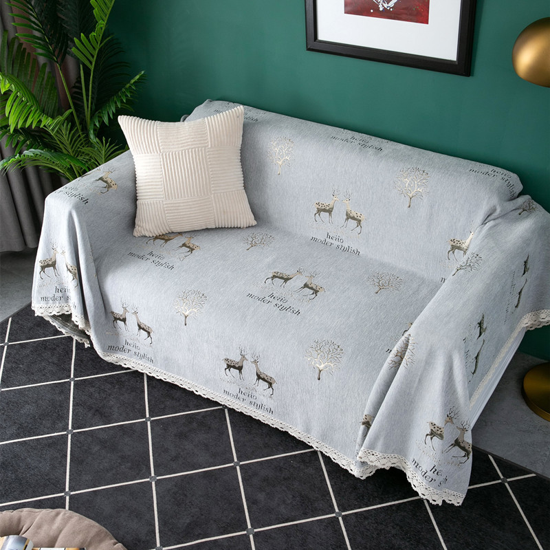 Thickened Chenille Full-cover With Deer Pattern, Non-slip, Elastic, Multi-functional, Suitable For All Seasons, Sofa_voghion.com