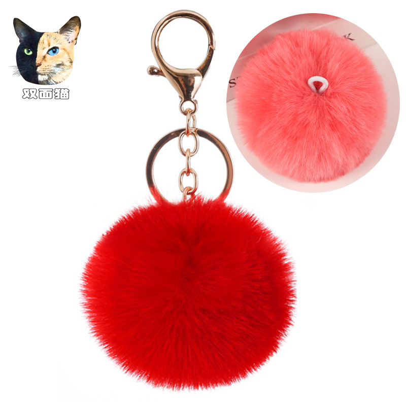 Factory imitation Rex rabbit fur ball pendant 8cm ladies luggage accessories fur ball key chain shoes and hats clothing accessories wholesale Factory imitation Rex rabbit fur ball pendant 8cm ladies luggage accessories fur ball key chain shoes and hats clothing accessories wholesale