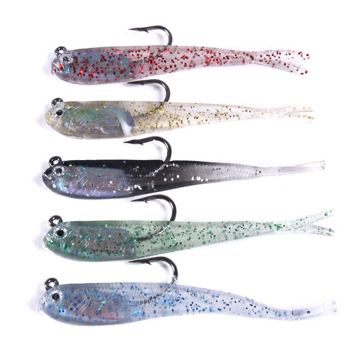 HENGJIA Hengjia fishing gear Luya bait multi-color fork tail bag lead fish 7cm5g sea fishing fishing gear Luya soft bait