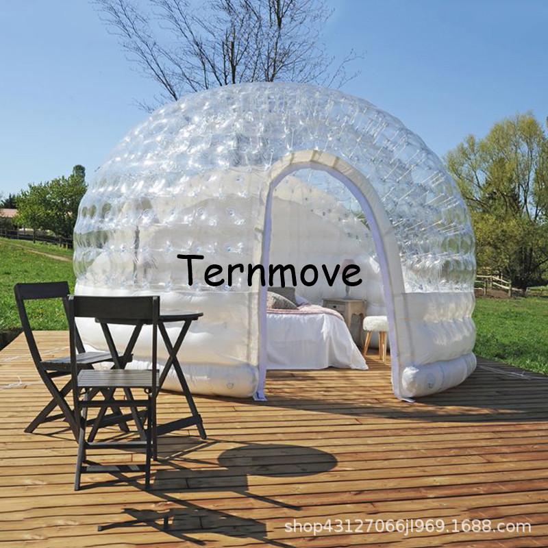 网红景点户外野营民宿度假屋充气闭气足球房充气透明泡泡屋帐篷