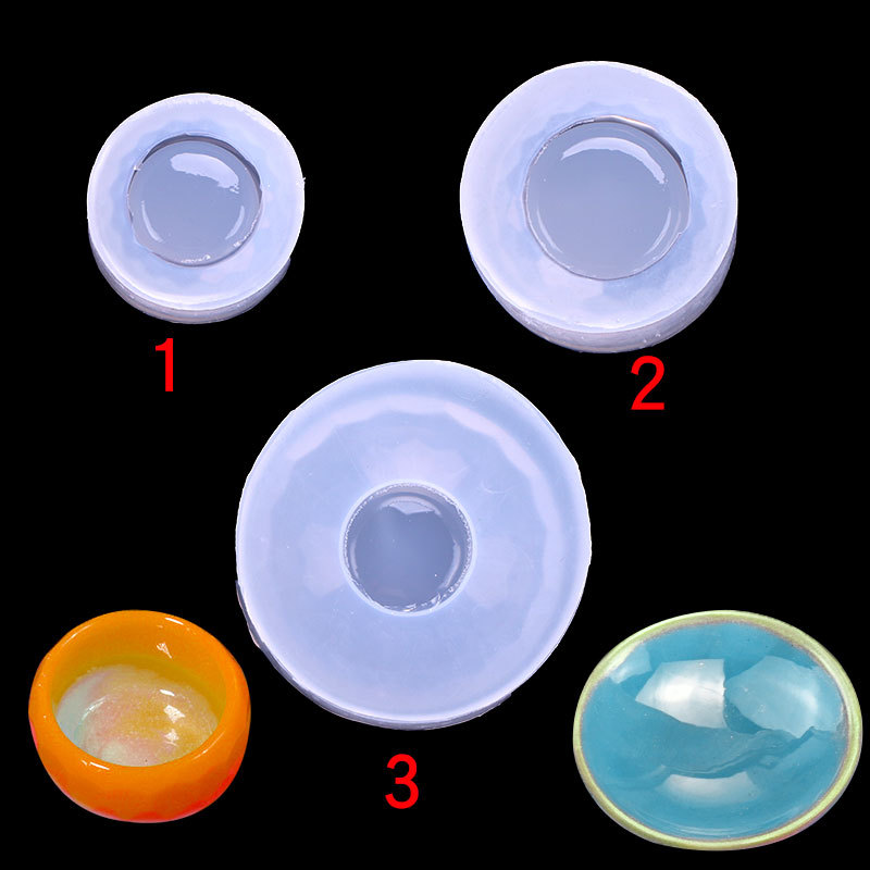 Espejo lleno molde de silicona DIY hecho a mano pequeño tazón recipiente plato cristal epoxi resina UV flor seca molde de silicona
