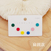 Earrings, cute universal silver needle, set, Korean style, silver 925 sample, simple and elegant design