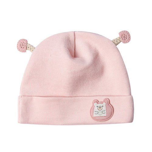 Baby Hat Autumn/Winter 100% Cotton Korean Style Cute Mushroom Bear Baby Cap Hooded Warm Double Layer Newborn Hat