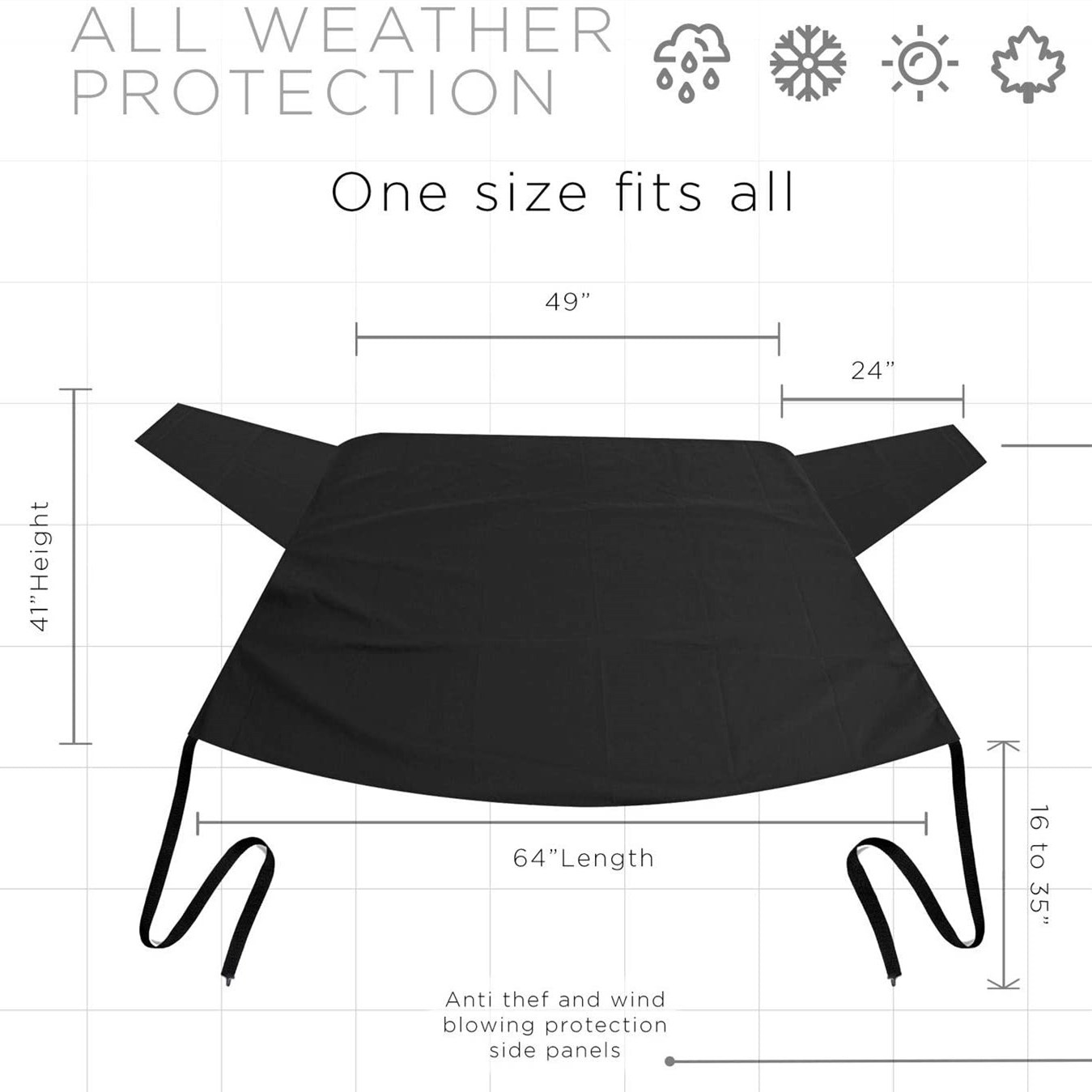 Coche protector de nieve parabrisas delantero vidrio protector de nieve 600D Oxford tela transfronteriza protector de nieve almacenamiento coche Escudo de nieve magnético