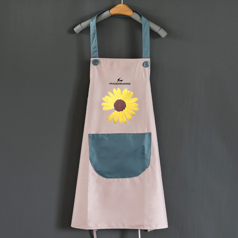 Fabricante delantal ventilador shengpai engrosada doble capa impermeable Comercio exterior coreano princesa delantal regalo personalizado publicidad delantal bolsillo de la cocina