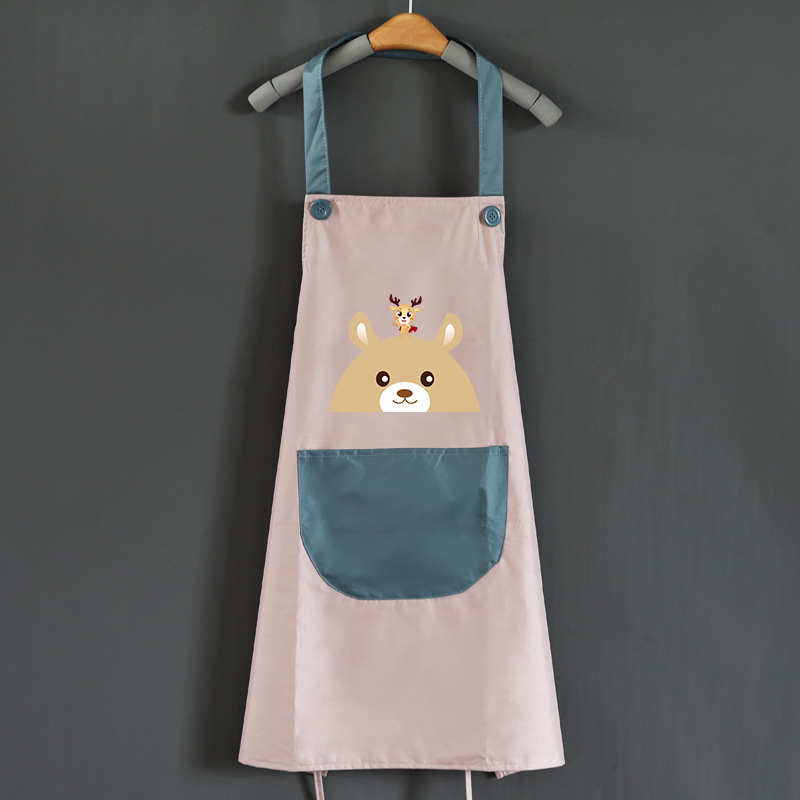 Fabricante delantal ventilador shengpai engrosada doble capa impermeable Comercio exterior coreano princesa delantal regalo personalizado publicidad delantal bolsillo de la cocina