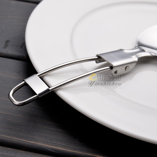 Stainless steel folding spoon, folding tableware, knife, salad spoon, folding spoon with fork, outdoor portable set